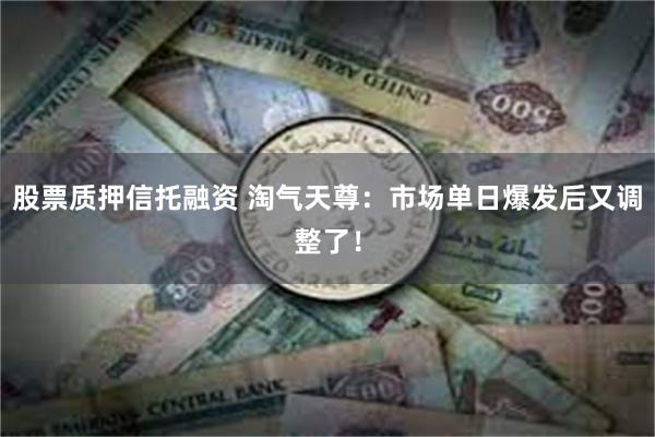 股票质押信托融资 淘气天尊：市场单日爆发后又调整了！