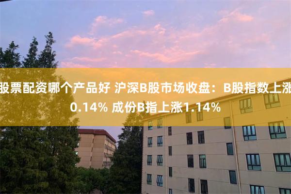 股票配资哪个产品好 沪深B股市场收盘：B股指数上涨0.14% 成份B指上涨1.14%