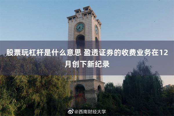 股票玩杠杆是什么意思 盈透证券的收费业务在12月创下新纪录